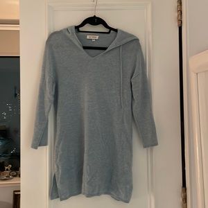 Kinross 3/4 Sleeve Cashmere Hoodie (Blue)